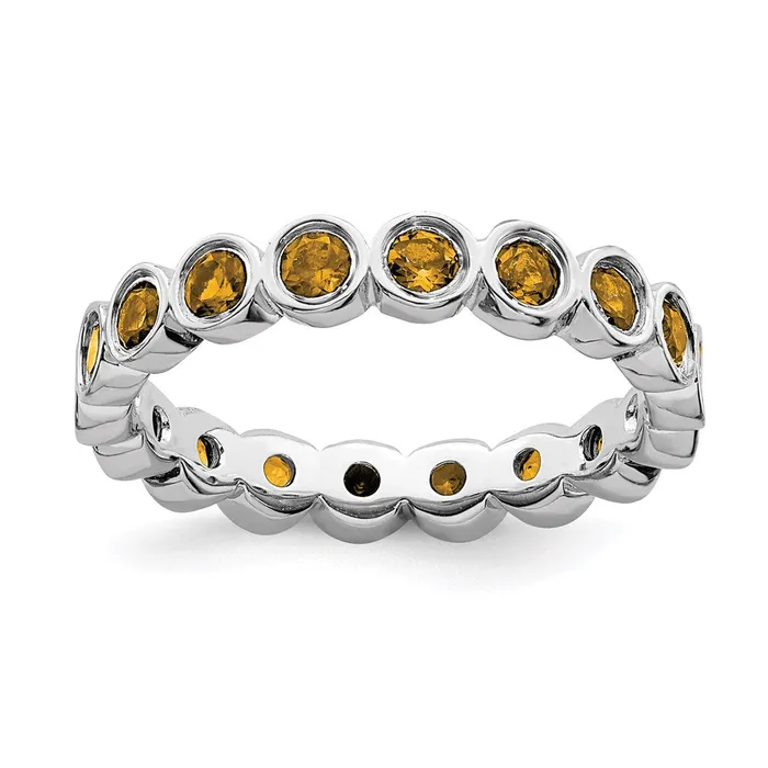 Rings Stackable Expressions Sterling Silver Stackable Expressions Citrine Ring QSK396 Rings Stackable Expressions Sterling Silver Stackable Expressions Citrine Ring QSK396
