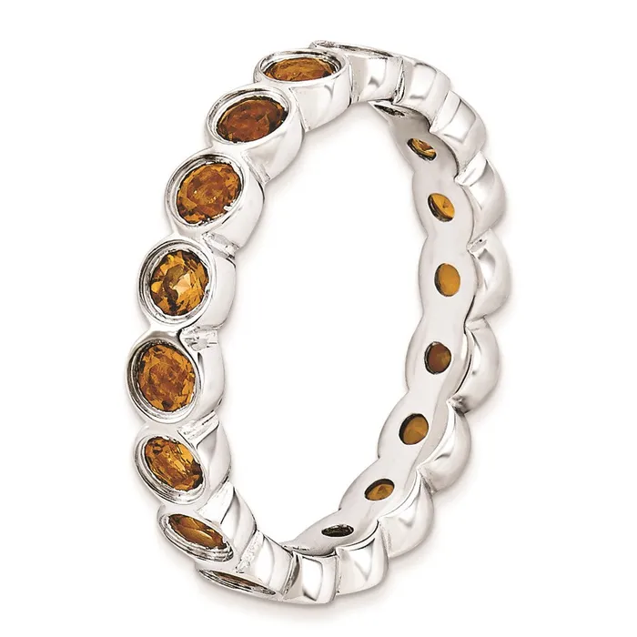 Rings Stackable Expressions Sterling Silver Stackable Expressions Citrine Ring QSK396 Rings Stackable Expressions Sterling Silver Stackable Expressions Citrine Ring QSK396