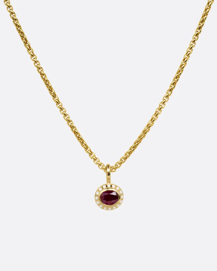 Ruby and Enamel Pendant Necklace KATHRYN BENTLEY Necklaces Ruby and Enamel Pendant Necklace KATHRYN BENTLEY Necklaces