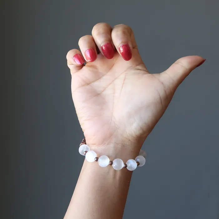 Satin Crystals Bracelets Selenite Bracelet Old World Radiance Antiqued Copper