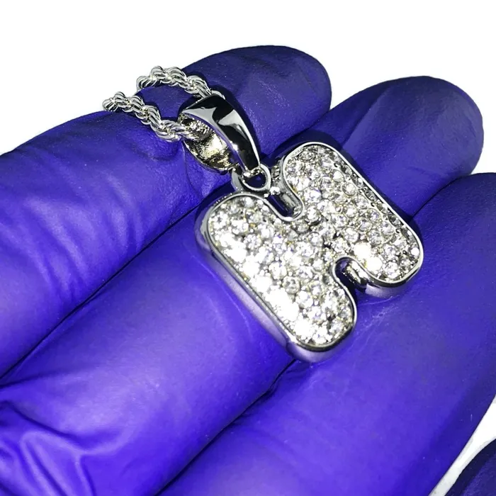 Silver Tone H Letter Micro Chain Rope Necklace Bling Cartel Admin Necklaces