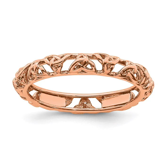 Stackable Expressions Rings Sterling Silver Stackable Expressions Pinkplated Celtic Knot Ring QSK2008