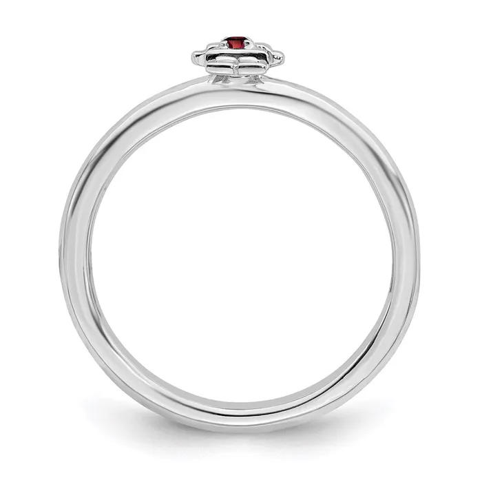 Stackable Expressions Rings Sterling Silver Stackable Expressions Rhodium Garnet Girl Ring QSK1923