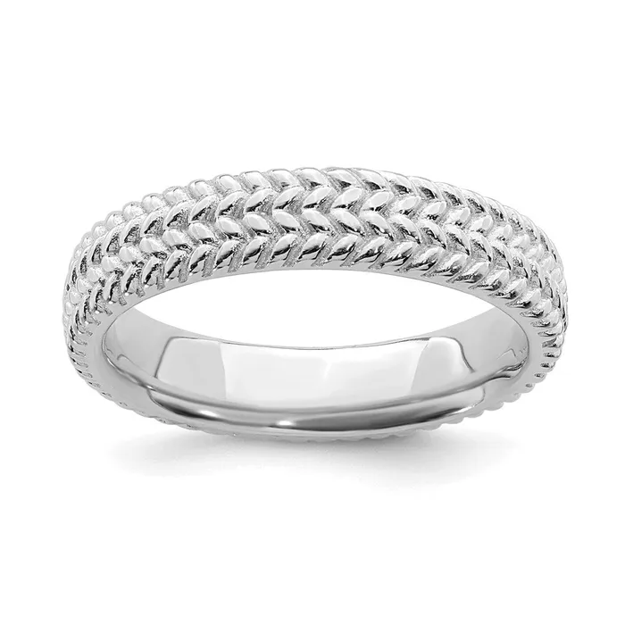 Stackable Expressions Rings Sterling Silver Stackable Expressions Rhodium Ring QSK307