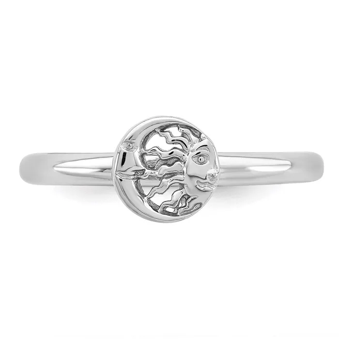 Stackable Expressions Rings Sterling Silver Stackable Expressions Rhodium SunMoon Ring QSK1943 Stackable Expressions Rings Sterling Silver Stackable Expressions Rhodium SunMoon Ring QSK1943