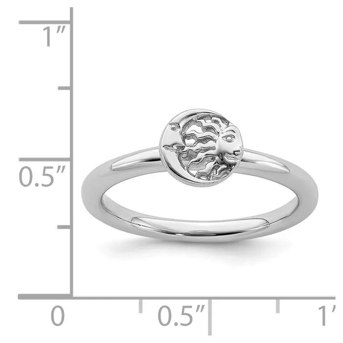 Stackable Expressions Rings Sterling Silver Stackable Expressions Rhodium SunMoon Ring QSK1943 Stackable Expressions Rings Sterling Silver Stackable Expressions Rhodium SunMoon Ring QSK1943
