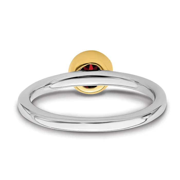 Stackable Expressions Rings Sterling Silver Stackable Expressions wGoldplated Rhod Garnet Ring QSK1880