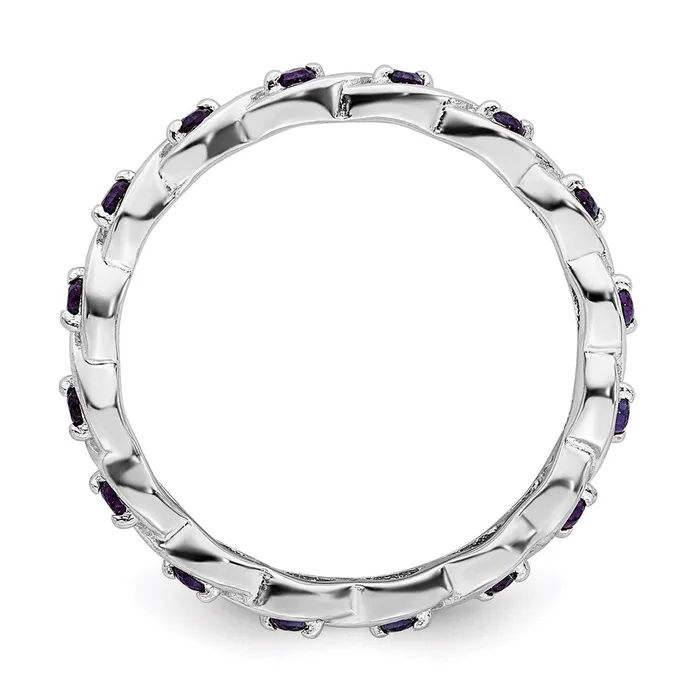 Stackable Expressions Sterling Silver Stackable Expressions Amethyst Ring QSK1471 Rings Stackable Expressions Sterling Silver Stackable Expressions Amethyst Ring QSK1471 Rings