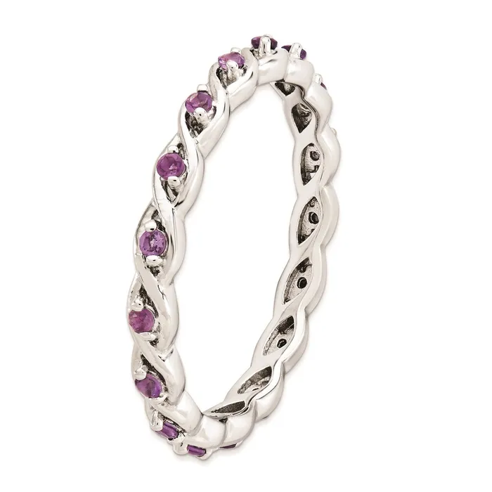 Stackable Expressions Sterling Silver Stackable Expressions Amethyst Ring QSK1471 Rings Stackable Expressions Sterling Silver Stackable Expressions Amethyst Ring QSK1471 Rings