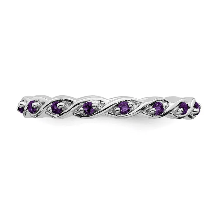 Stackable Expressions Sterling Silver Stackable Expressions Amethyst Ring QSK1471 Rings Stackable Expressions Sterling Silver Stackable Expressions Amethyst Ring QSK1471 Rings
