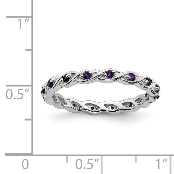 Stackable Expressions Sterling Silver Stackable Expressions Amethyst Ring QSK1471 Rings Stackable Expressions Sterling Silver Stackable Expressions Amethyst Ring QSK1471 Rings