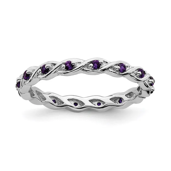 Stackable Expressions Sterling Silver Stackable Expressions Amethyst Ring QSK1471 Rings Stackable Expressions Sterling Silver Stackable Expressions Amethyst Ring QSK1471 Rings