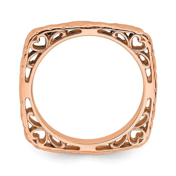 Stackable Expressions Sterling Silver Stackable Expressions Polished Pinkplated Square Ring QSK761 Rings Stackable Expressions Sterling Silver Stackable Expressions Polished Pinkplated Square Ring QSK761 Rings