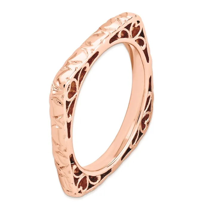 Stackable Expressions Sterling Silver Stackable Expressions Polished Pinkplated Square Ring QSK761 Rings Stackable Expressions Sterling Silver Stackable Expressions Polished Pinkplated Square Ring QSK761 Rings