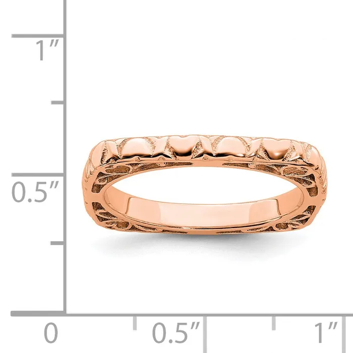Stackable Expressions Sterling Silver Stackable Expressions Polished Pinkplated Square Ring QSK761 Rings Stackable Expressions Sterling Silver Stackable Expressions Polished Pinkplated Square Ring QSK761 Rings
