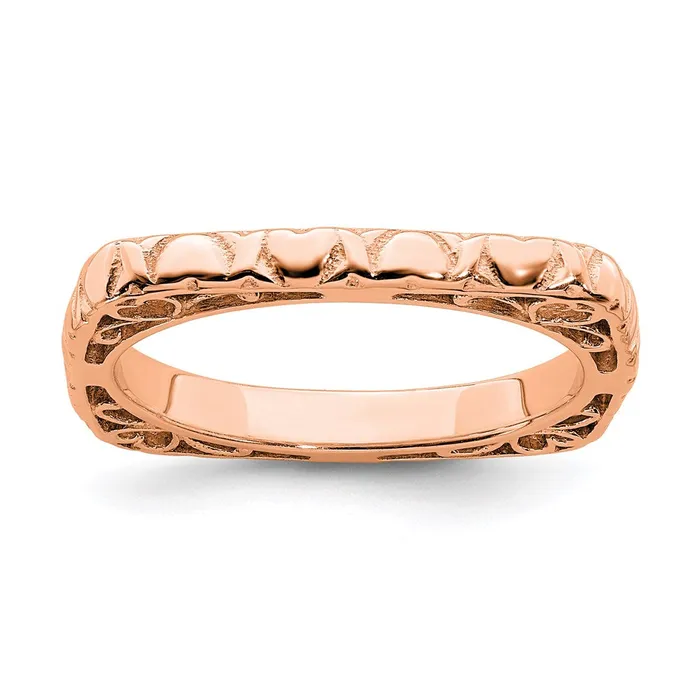 Stackable Expressions Sterling Silver Stackable Expressions Polished Pinkplated Square Ring QSK761 Rings Stackable Expressions Sterling Silver Stackable Expressions Polished Pinkplated Square Ring QSK761 Rings
