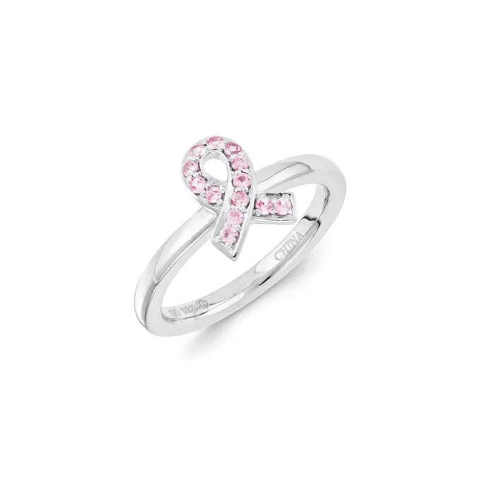 Sterling Silver Stackable Expressions Created Pink Sapphire Ring QSK1140 Stackable Expressions Rings