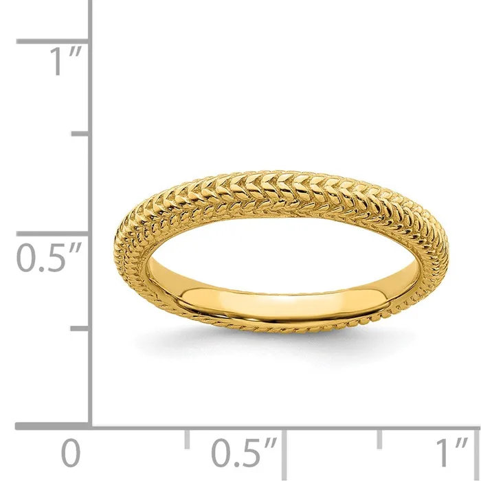 Sterling Silver Stackable Expressions Goldplated Domed Ring QSK883 Stackable Expressions Rings