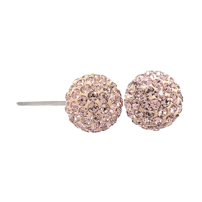 Swarovski Earrings Swarovski Womens Blow Rose Gold Plated Bubble Shaped Crystal Pierced Earrings 38 Diameter 5117726