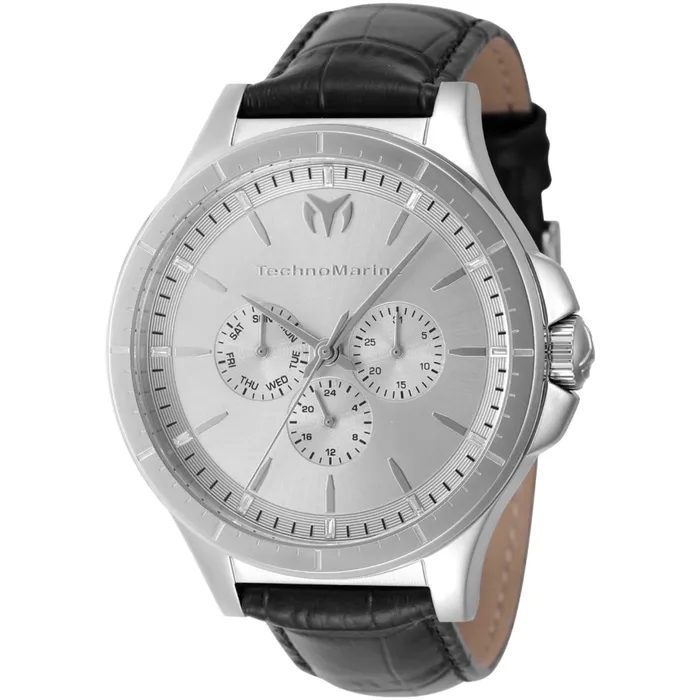 TechnoMarine Rings Technomarine Mens Watch MoonSun Quartz Silver Tone Dial Strap DayDate TM822025