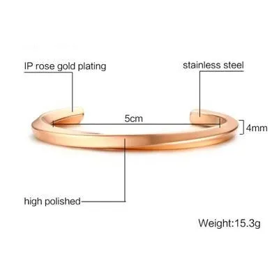 Twisted Unisize Mens Minimalist Bangle VVS Jewelry Rings