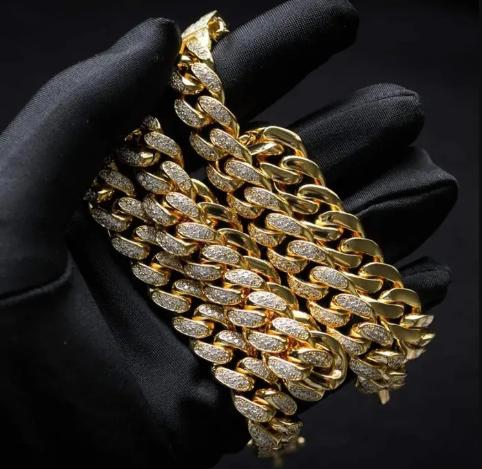 VVS Jewelry 70 VVS Jewelry 12MM Diamond Prong Cuban Chain Cuban Bracelet Bracelets