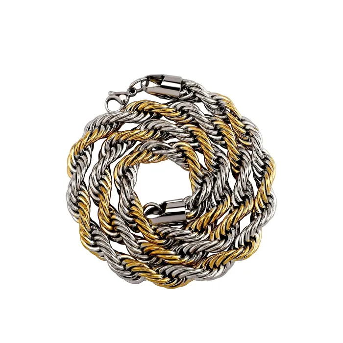 VVS Jewelry Rings Two Tone 4mm or 6mm Premium Rope Chain