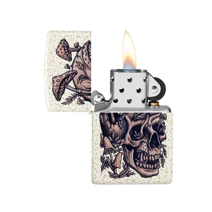 Zippo Necklaces Zippo Windproof Lighter Skullshroom Design Mercury Glass 49786