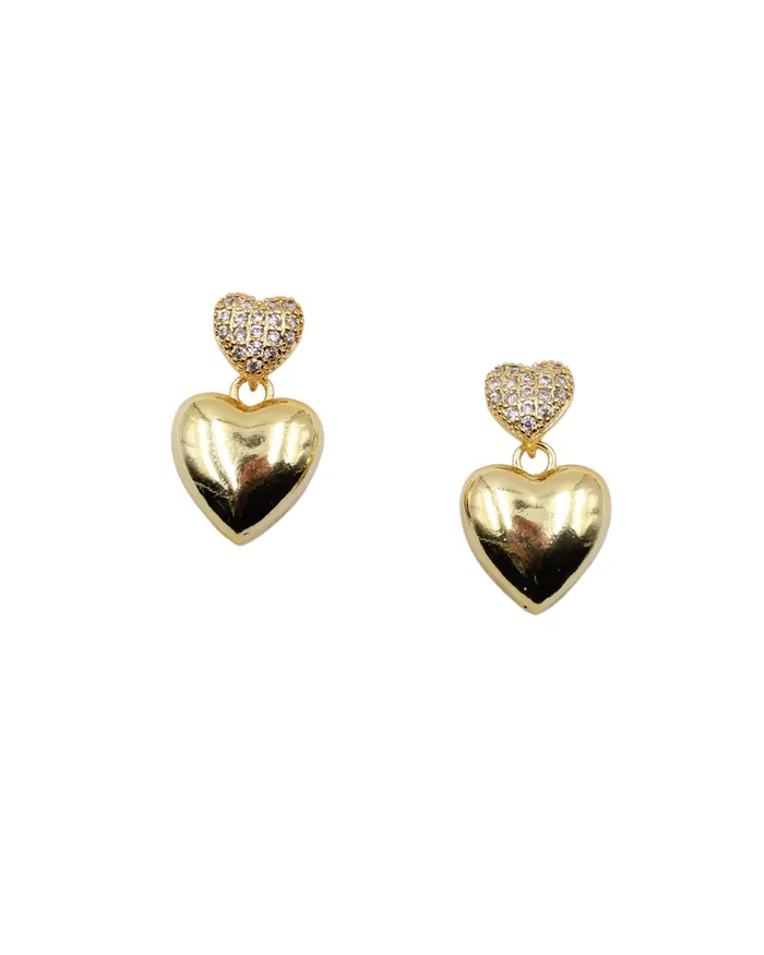 14k Gold Dipped Heart Earrings JAN2025 Earrings