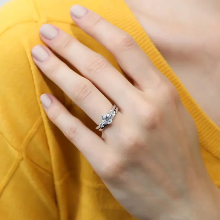 3Stone 12ct Asscher CZ Ring Set in Sterling Silver BERRICLE Rings
