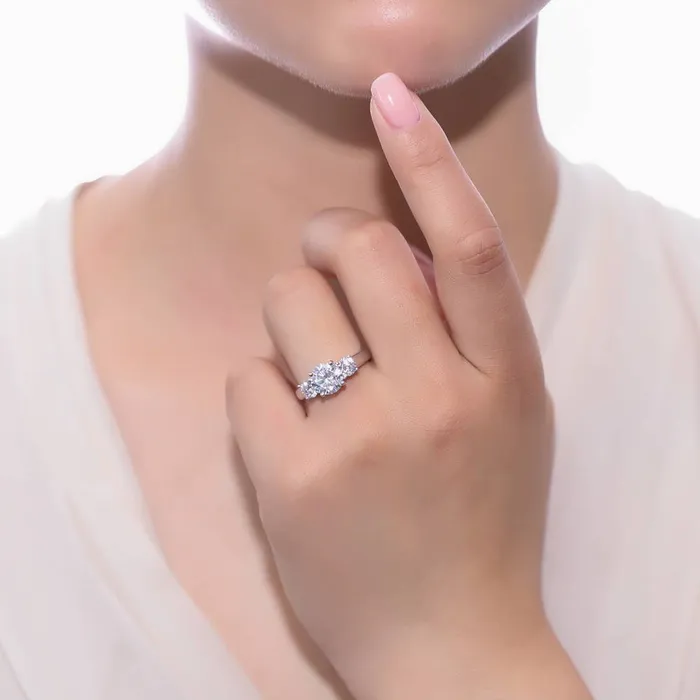 3Stone 24ct CZ Ring in Sterling Silver BERRICLE Rings
