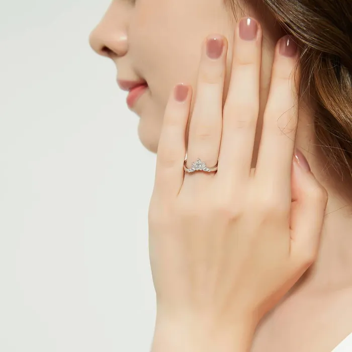 3Stone Flower 26ct Emerald Cut CZ Ring Set in Sterling Silver BERRICLE Rings