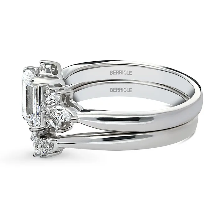Art Deco Wishbone CZ Stackable Ring Set in Sterling Silver BERRICLE Rings