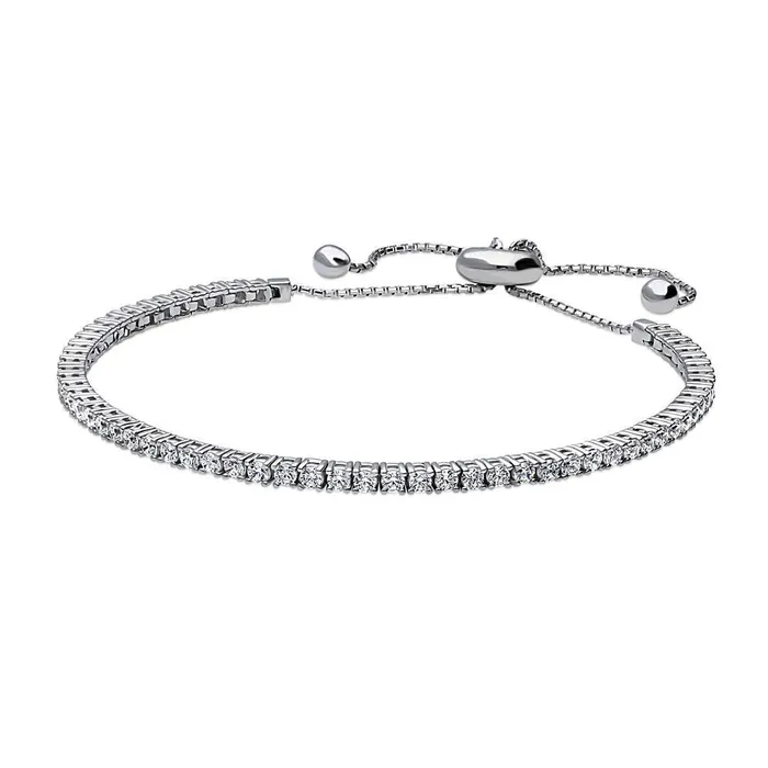 BERRICLE Bracelets Bar CZ Tennis Bracelet in Sterling Silver 610