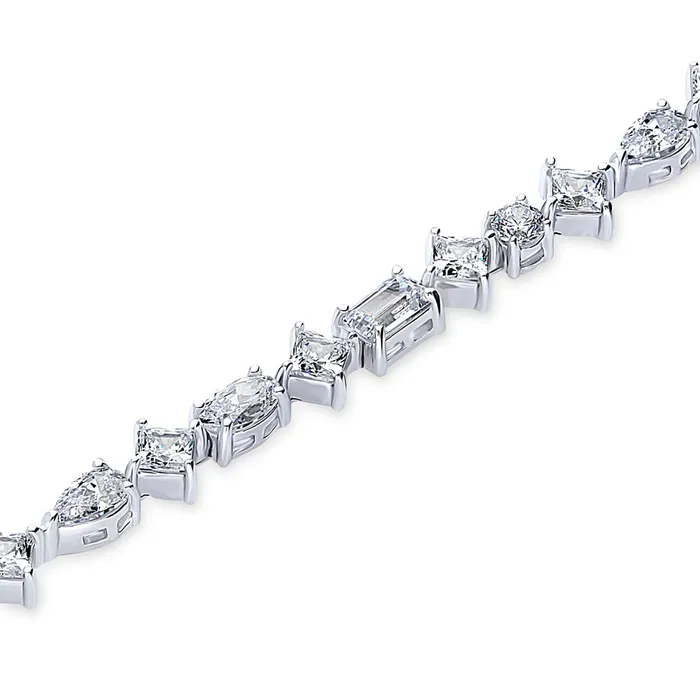 BERRICLE Bracelets Cluster CZ Tennis Bracelet in Sterling Silver