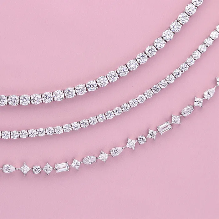BERRICLE Bracelets Cluster CZ Tennis Bracelet in Sterling Silver