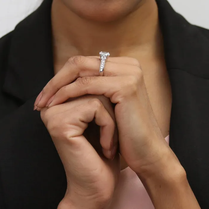 BERRICLE Rings 3Stone 12ct Oval CZ Ring Set in Sterling Silver