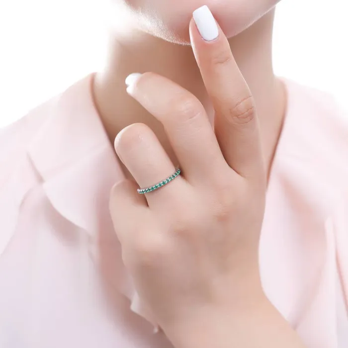 BERRICLE Rings Halo CZ Insert Ring Set in Sterling Silver