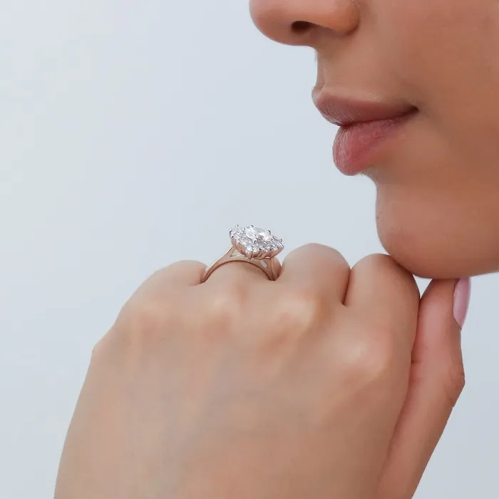 BERRICLE Rings Halo Milgrain Pear CZ Ring Set in Sterling Silver