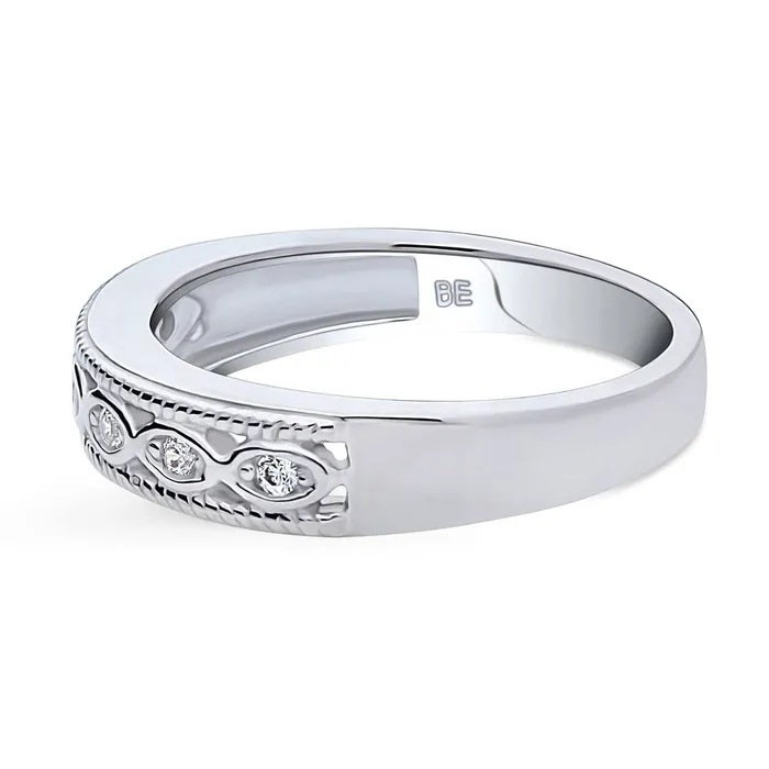 BERRICLE Rings Woven CZ Band in Sterling Silver