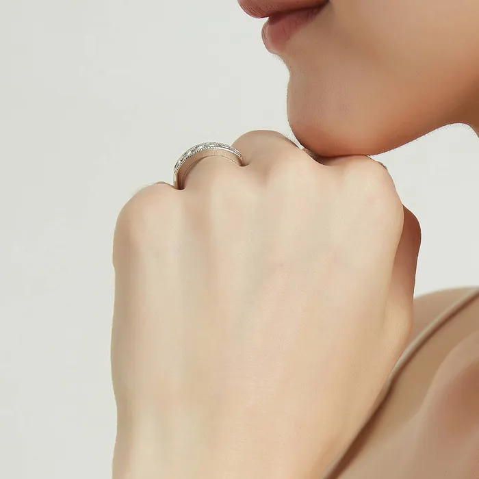 BERRICLE Rings Woven CZ Band in Sterling Silver