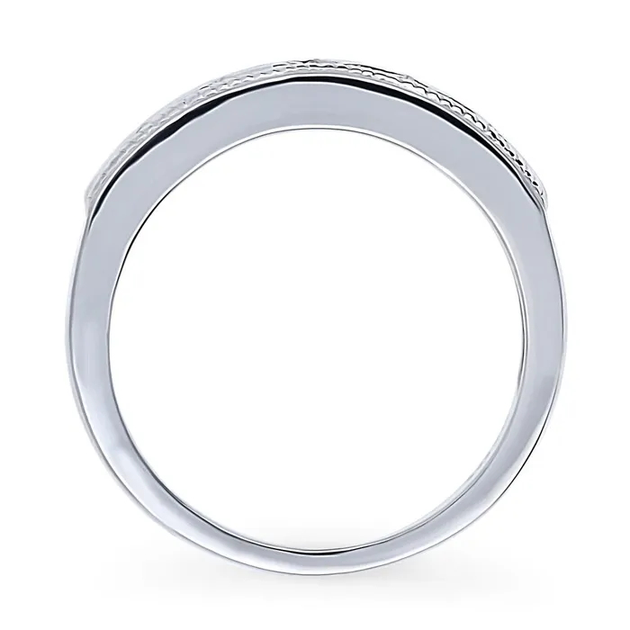 BERRICLE Rings Woven CZ Band in Sterling Silver