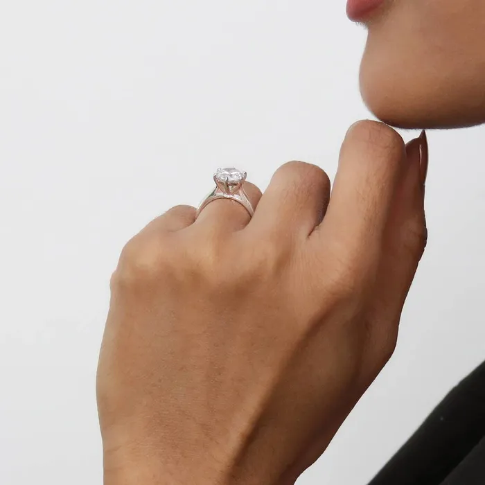 BERRICLE Solitaire 2ct CZ Ring Set in Sterling Silver Rings