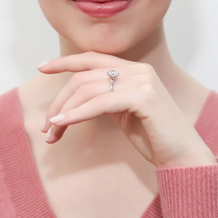 BERRICLE Solitaire 2ct CZ Ring Set in Sterling Silver Rings