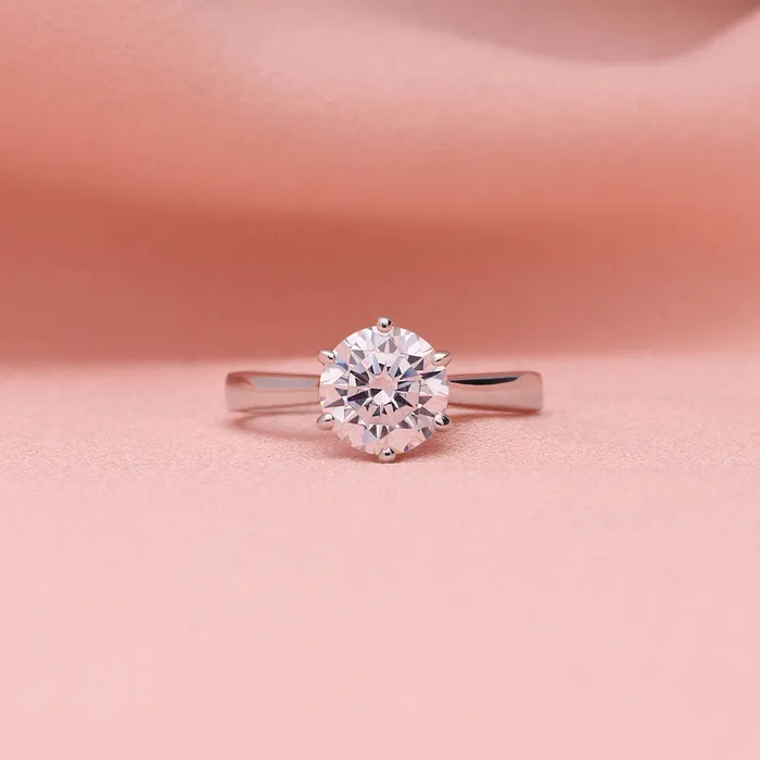 BERRICLE Solitaire 2ct CZ Ring Set in Sterling Silver Rings
