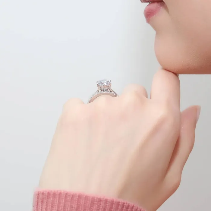 BERRICLE Solitaire 2ct CZ Ring Set in Sterling Silver Rings
