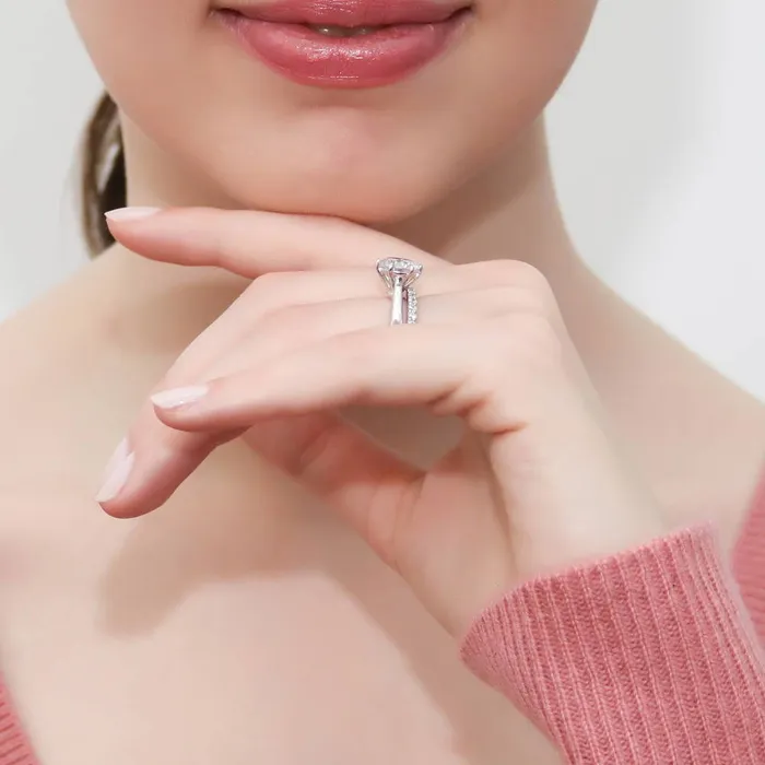BERRICLE Solitaire 2ct CZ Ring Set in Sterling Silver Rings