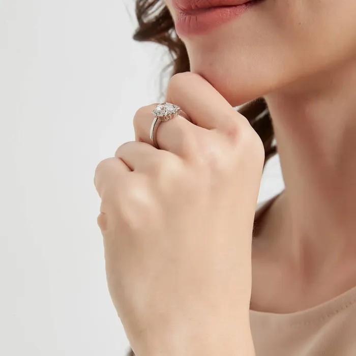 Bubble Halo CZ Ring in Sterling Silver BERRICLE Rings