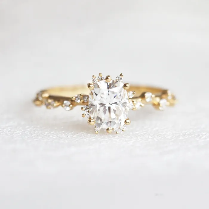 Capucinne Rings Bokeh Oval Lab Diamond Ring