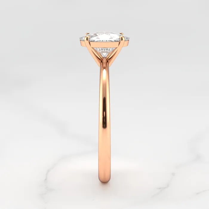 Capucinne Rings Oval Tapered Solitaire Diamond Ring
